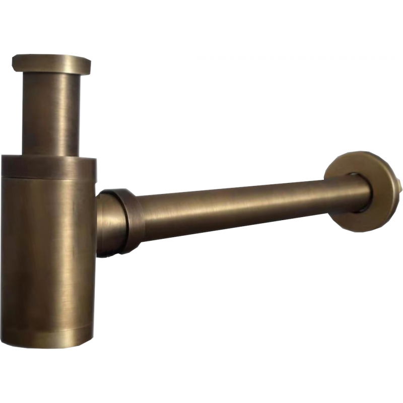 Mexen round semi-siphon for washbasin, antique bronze - 79950-30