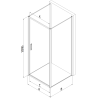 Mexen Exo-B 3S kabina prysznicowa 3-ścienna uchylna 85 x 95 cm, transparent, chrom - 817-085-095-01-00-3S