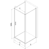 Mexen Exo-B 3S duschkabin 3-väggs 70 x 110 cm, transparent, krom - 817-070-110-01-00-3S