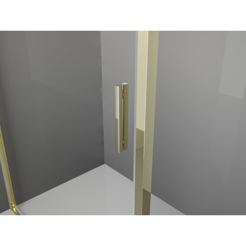 Mexen Exo-B 3S kabina prysznicowa 3-ścienna uchylna 75 x 90 cm, transparent, złota - 817-075-090-50-00-3S
