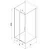 Mexen Exo-R 3S kabina prysznicowa 3-ścienna uchylna 155 x 95 cm, transparent, chrom - 819-155-095-01-00-3S