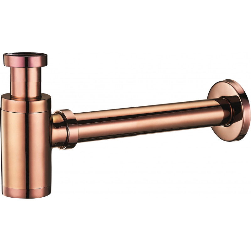 Mexen semi-sifón para lavabo redondo, oro rosa - 79950-60