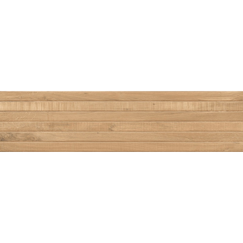 Mexen Western Wood Almendra gres esmaltado rectificado G1, azulejo imitación madera para pared 120 x 30 cm, mate