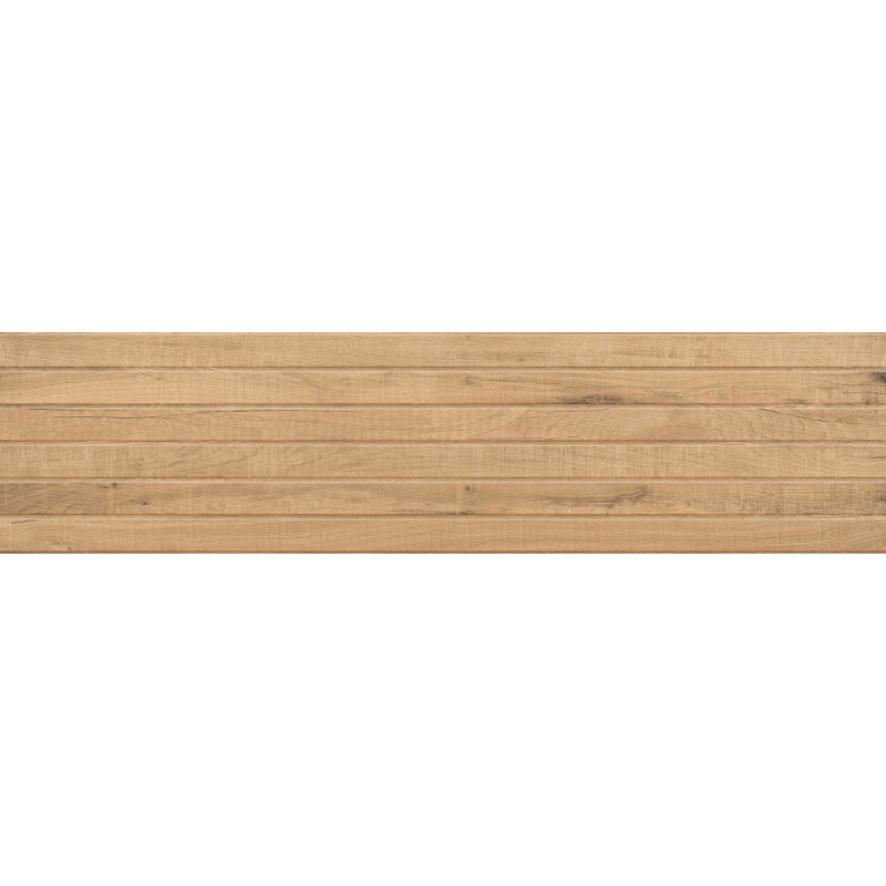 Mexen Western Wood Gres esmaltado amêndoa ajustado G1, azulejo decorativo de parede 120 x 30 cm, mate - TL702-120-030-50
