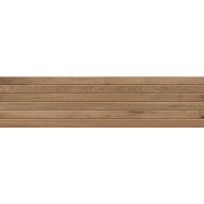 Mexen Western Wood Walnuss glasiertes rektifiziertes Feinsteinzeug G1, holzähnliche Wandfliese 120 x 30 cm, matt