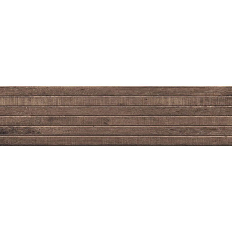 Mexen Western Wood Choco lasitettu posliinikivitavara rekt. G1, puulattian/seinän laatta 120 x 30 cm, matta - TL702-120-030-56