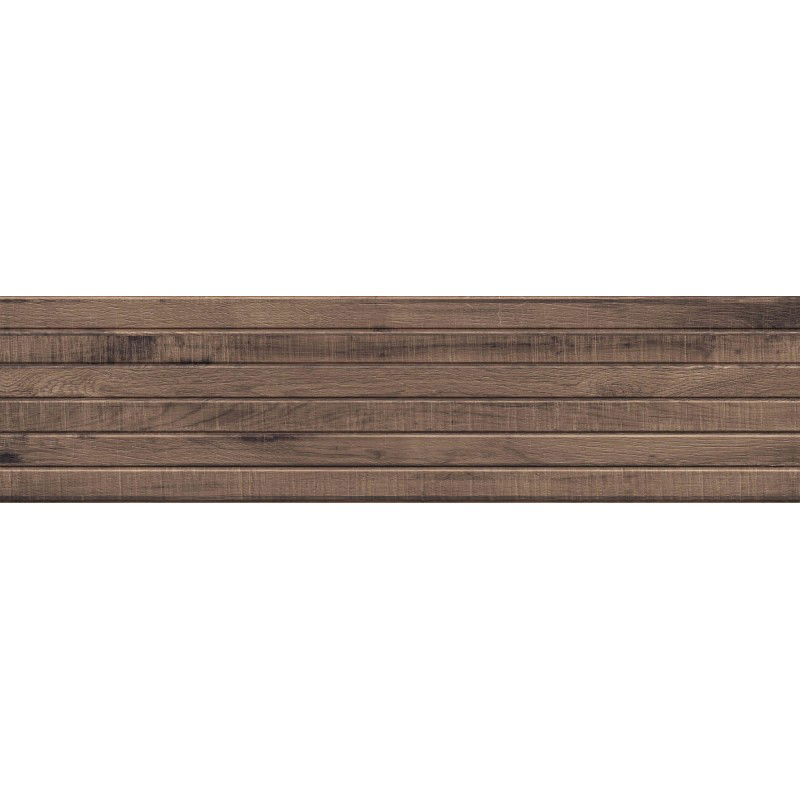 Mexen Western Wood Choco lasitettu suoritettu G1, puun kaltainen seinälaatta 120 x 30 cm, matta - TL702-120-030-56