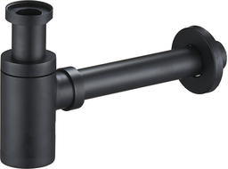 Mexen round washbasin half siphon, black - 79950-70