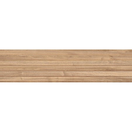 Mexen Mulberry Wood Honey grés esmaltado rect. G1, azulejo de parede efeito madeira 120 x 30 cm, mate - TL703-120-030-51