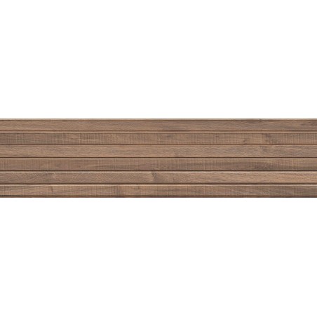 Mexen Mulberry Wood Bruin geglazuurd gerectificeerd G1 gres, houten wandtegel 120 x 30 cm, mat - TL703-120-030-50