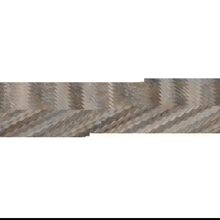 Mexen Native Schwarzes glasiertes Feinsteinzeug rekt. G1, holzähnliche Fliese für Boden- und Wandbeläge 120 x 30 cm, carving