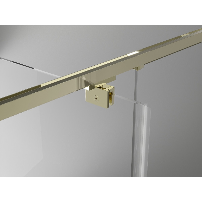 Mexen Exo-R 3S duschkabin 3-väggs svängbar 100 x 100 cm, transparent, guld - 819-100-100-50-00-3S