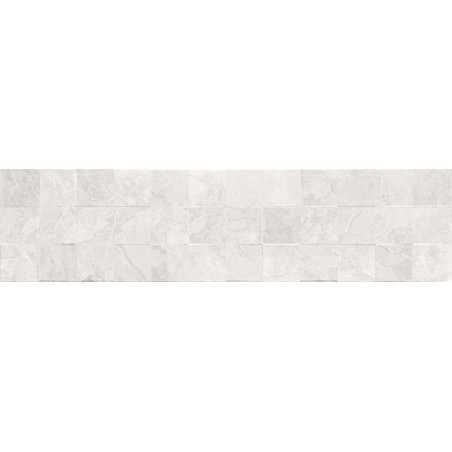 Mexen Icon Lyon Bianco geglazuurd, gerectificeerd gres G1, wandtegel 120 x 30 cm, mat - TL712-120-030-53