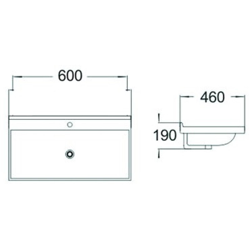 Mexen Mila built-in countertop washbasin 60 x 46 cm, white - 25296000