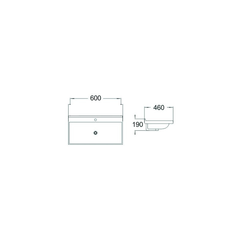 Mexen Mila lavabo encastré dans le plan 60 x 46 cm, blanc - 25296000
