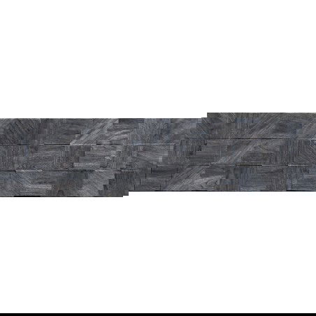 Mexen Riga Lyon Black lasitettu posliini rekt. G1, puulattiaa muistuttava seinälaatta 120 x 30 cm, matta - TL713-120-030-50