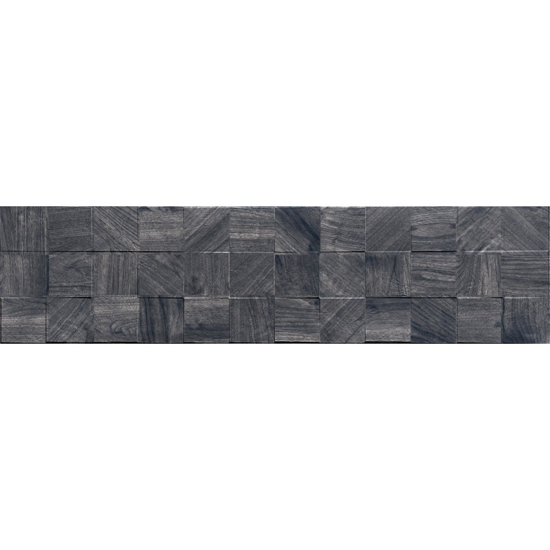 Mexen Riga Lyon Black glazed rectified stoneware, wood-like wall tile 120 x 30 cm, matte - TL713-120-030-50