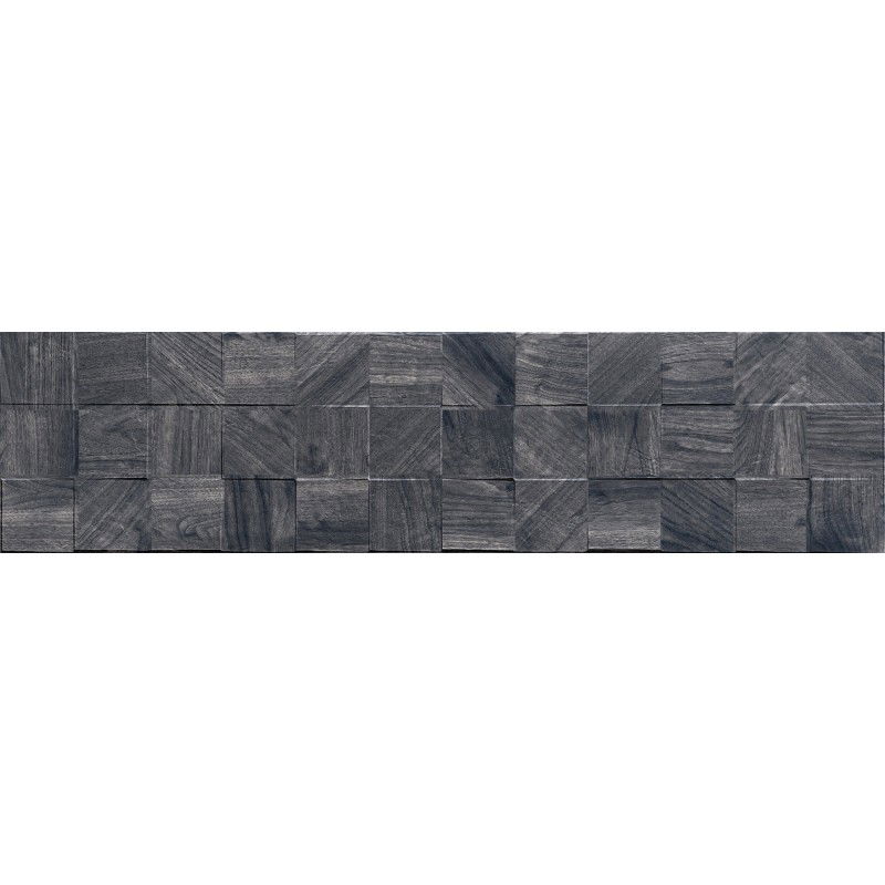 Mexen Riga Lyon Black gréisslechteg Rék. G1, muurplaat ähnlech wéi Holz 120 x 30 cm, matt - TL713-120-030-50