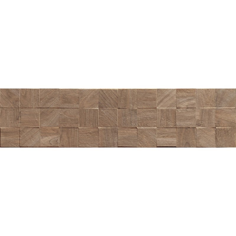 Mexen Riga Lyon Brown glaziran gres rekt. G1, lesena stenska ploščica 120 x 30 cm, mat - TL713-120-030-51