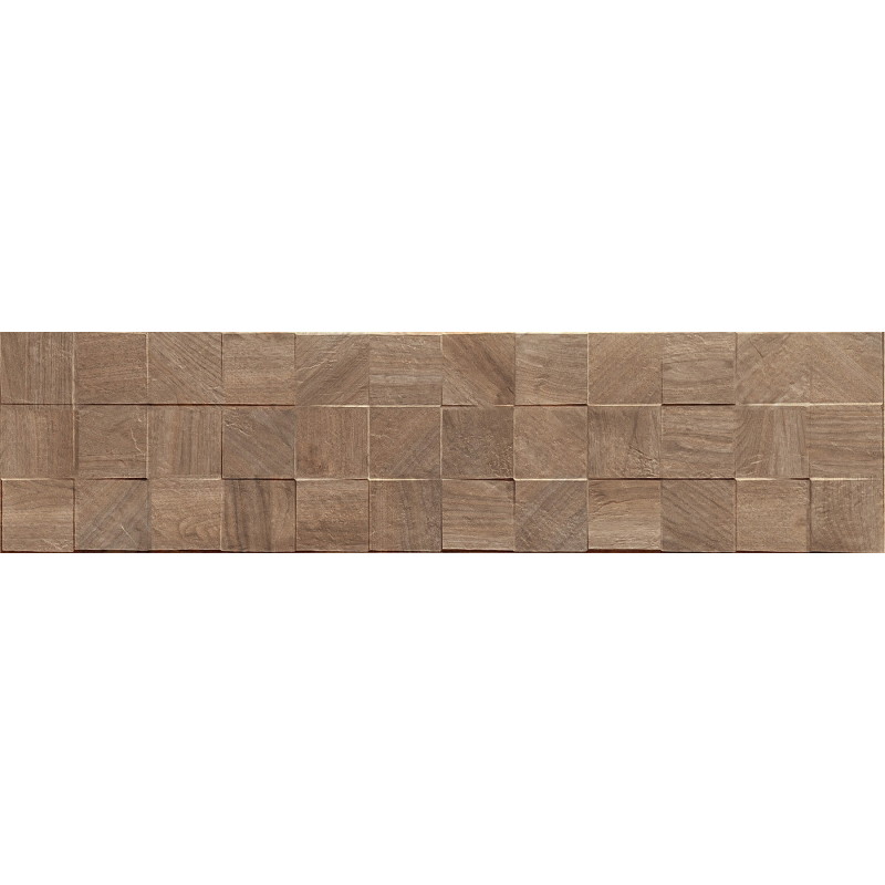 Mexen Riga Lyon Brown gres smaltato rett. G1, piastrella effetto legno da parete 120 x 30 cm, opaco - TL713-120-030-51