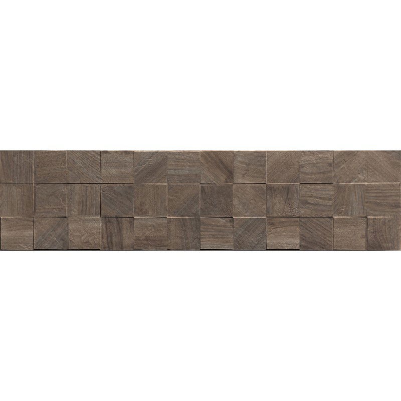 Mexen Riga Lyon Choco gres esmaltado rect. G1, azulejo de pared imitación madera 120 x 30 cm, mate - TL713-120-030-52