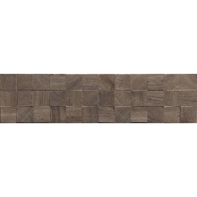 Mexen Riga Lyon Choco gres smaltato rettificato G1, piastrella effetto legno da parete 120 x 30 cm, opaca - TL713-120-030-52