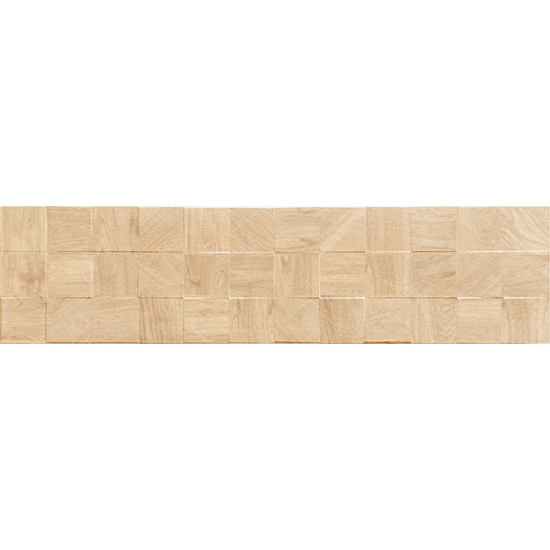 Mexen Riga Lyon Crema grés esmaltado retificado G1, azulejo tipo madeira de parede 120 x 30 cm, mate - TL713-120-030-53