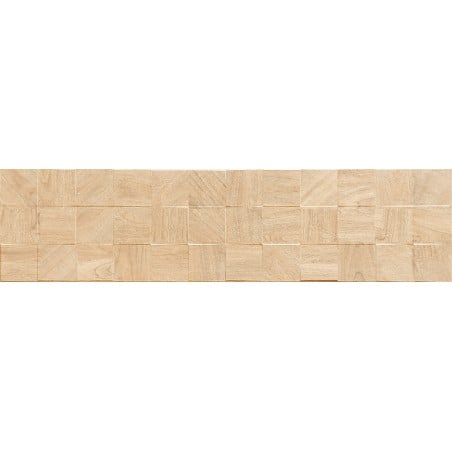 Mexen Riga Lyon Crema glasuuritud rektsiooniga keraamiline plaat, puiduimitatsiooniga seinaplaat 120 x 30 cm, matt