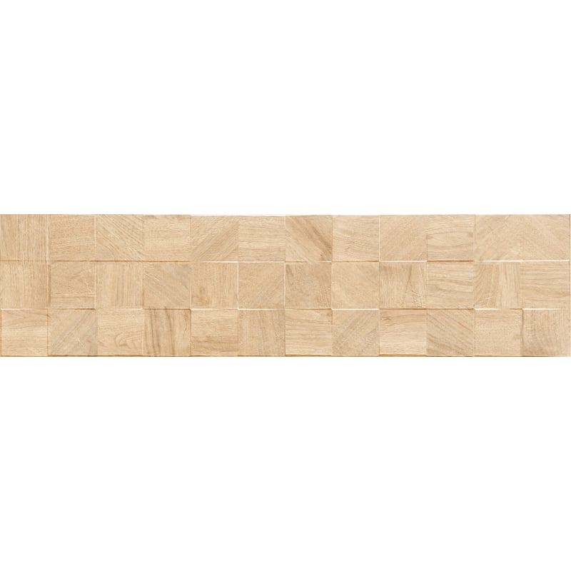 Mexen Riga Lyon Crema glazed rectified porcelain tile G1, wood-like wall tile 120 x 30 cm, matte - TL713-120-030-53