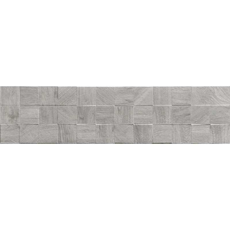 Mexen Riga Lyon Grey glasiertes rektifiziertes Feinsteinzeug G1, wandfliese in Holzoptik 120 x 30 cm, matt - TL713-120-030-54