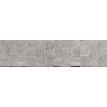 Mexen Riga Lyon Grey gres esmaltado rectificado G1, azulejo de pared imitación madera 120 x 30 cm, mate - TL713-120-030-54