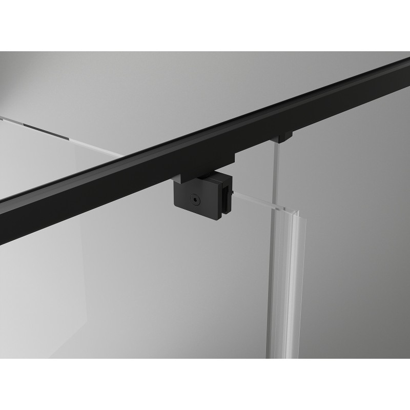 Mexen Exo-3S 3-sienu dušas kabīne ar veramām durvīm 160 x 75 cm, caurspīdīga, melna - 819-160-075-70-00-3S