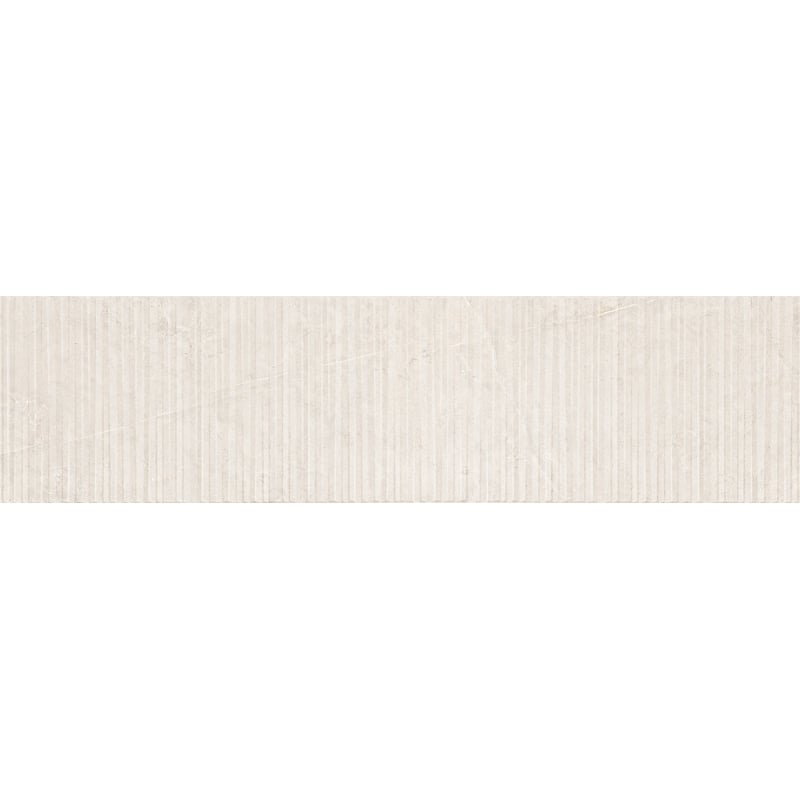 Mexen Flamingo Mayolica Bianco glazed rectified stoneware G1, wall tile 120 x 30 cm, carving - TL715-120-030-50