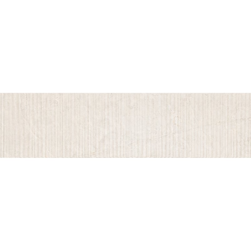 Mexen Flamingo Mayolica Bianco glazed rectified stoneware G1, wall tile 120 x 30 cm, carving - TL715-120-030-50