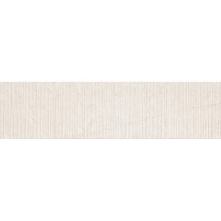 Mexen Flamingo Mayolica Bianco glazed rectified stoneware G1, wall tile 120 x 30 cm, carving - TL715-120-030-50