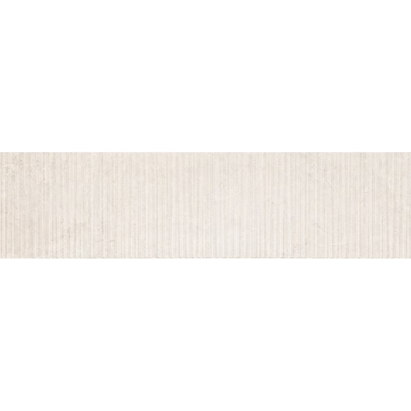 Mexen Flamingo Mayolica Bianco glazed rectified stoneware G1, wall tile 120 x 30 cm, carving - TL715-120-030-50