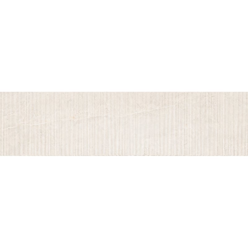 Mexen Flamingo Mayolica Bianco glazed rectified stoneware G1, wall tile 120 x 30 cm, carving - TL715-120-030-50