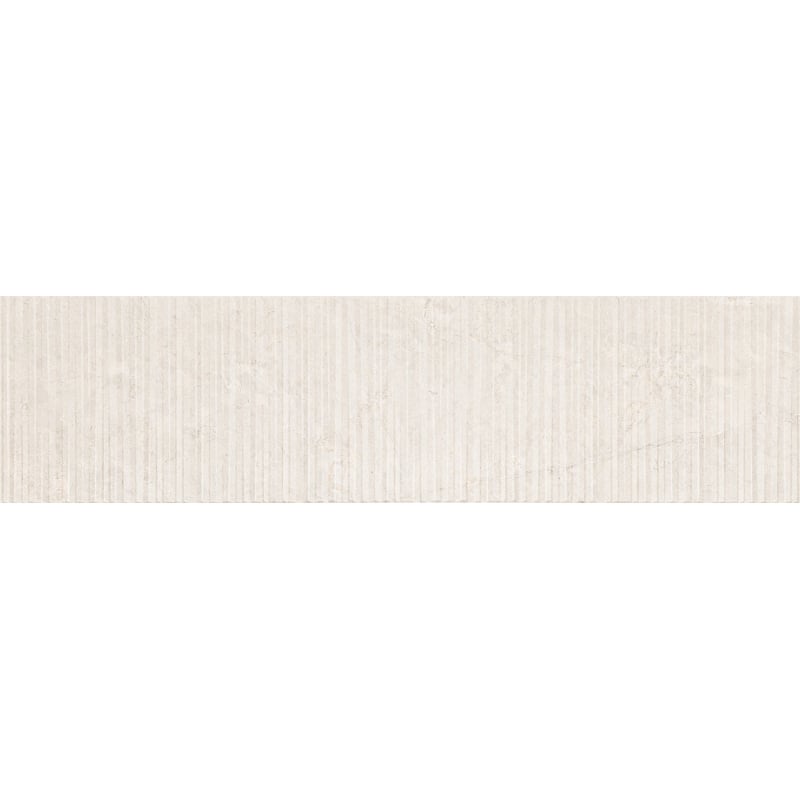 Mexen Flamingo Mayolica Bianco glazed rectified stoneware G1, wall tile 120 x 30 cm, carving - TL715-120-030-50