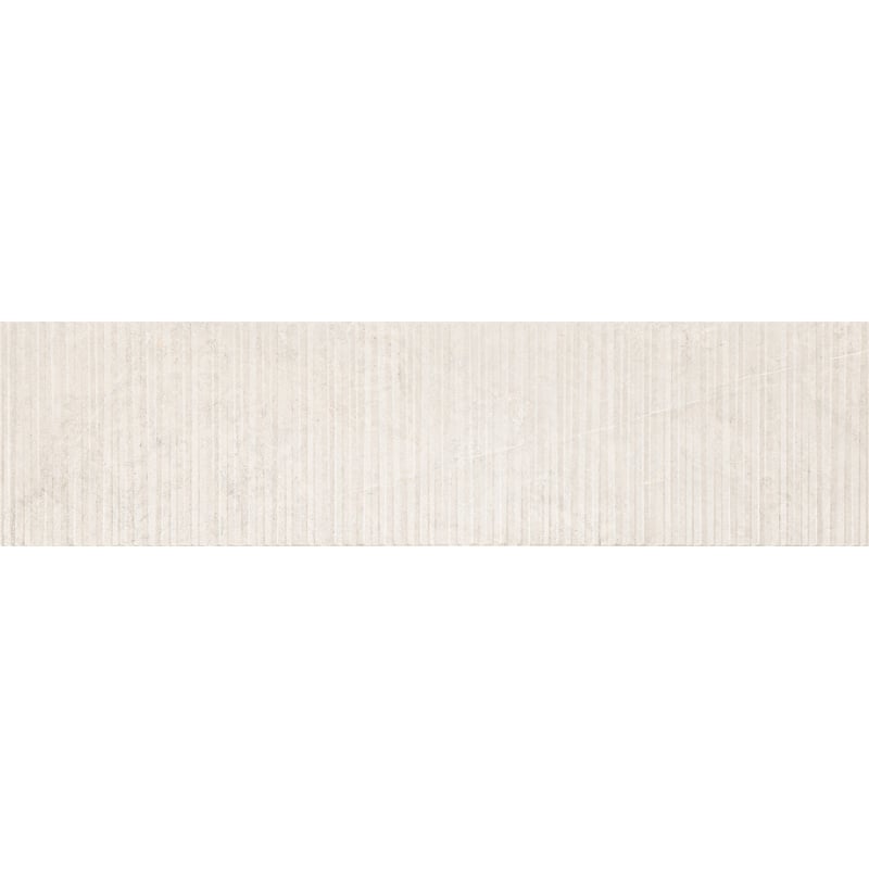 Mexen Flamingo Mayolica Bianco glazed rectified stoneware G1, wall tile 120 x 30 cm, carving - TL715-120-030-50