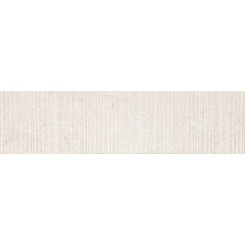 Mexen Flamingo Mayolica Bianco grès émaillé rectifié G1, carreau de sol et mur 120 x 30 cm, carving - TL715-120-030-50