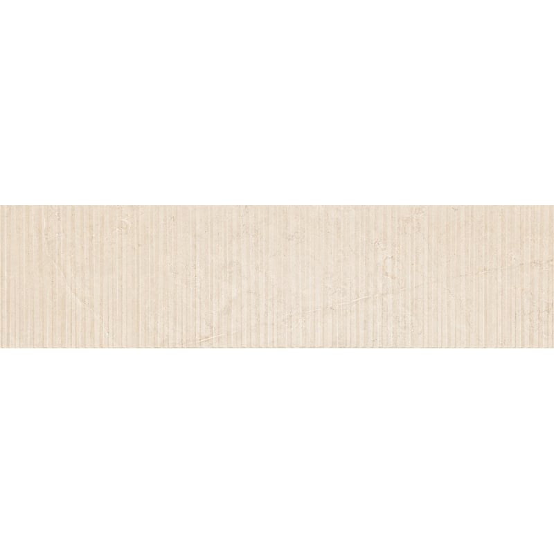 Mexen Flamingo Mayolica Crema glazed rectified porcelain stoneware tile G1, wall tile 120 x 30 cm, carving - TL715-120-030-51