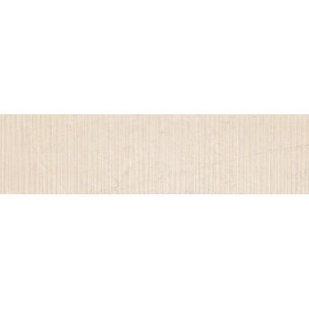 Mexen Flamingo Mayolica Crema glazed rectified porcelain stoneware tile G1, wall tile 120 x 30 cm, carving - TL715-120-030-51