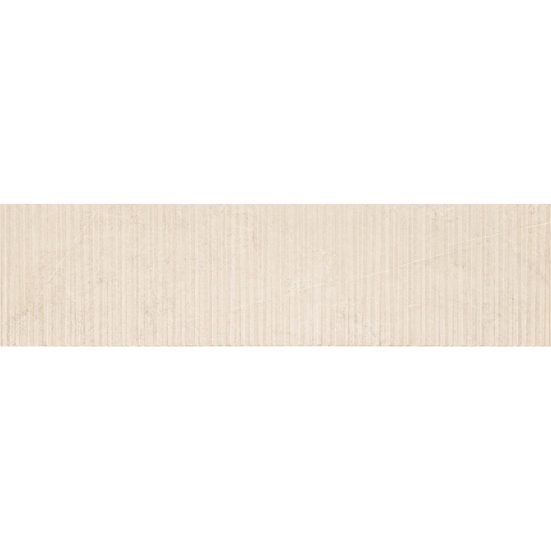 Mexen Flamingo Mayolica Crema gres smaltato rettificato G1, piastrella murale 120 x 30 cm, carving - TL715-120-030-51
