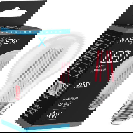 Mexen Vintis LED Filament-lamppu E27, A60, 4W, 55 lm, punainen - L150-E27-04XX-45