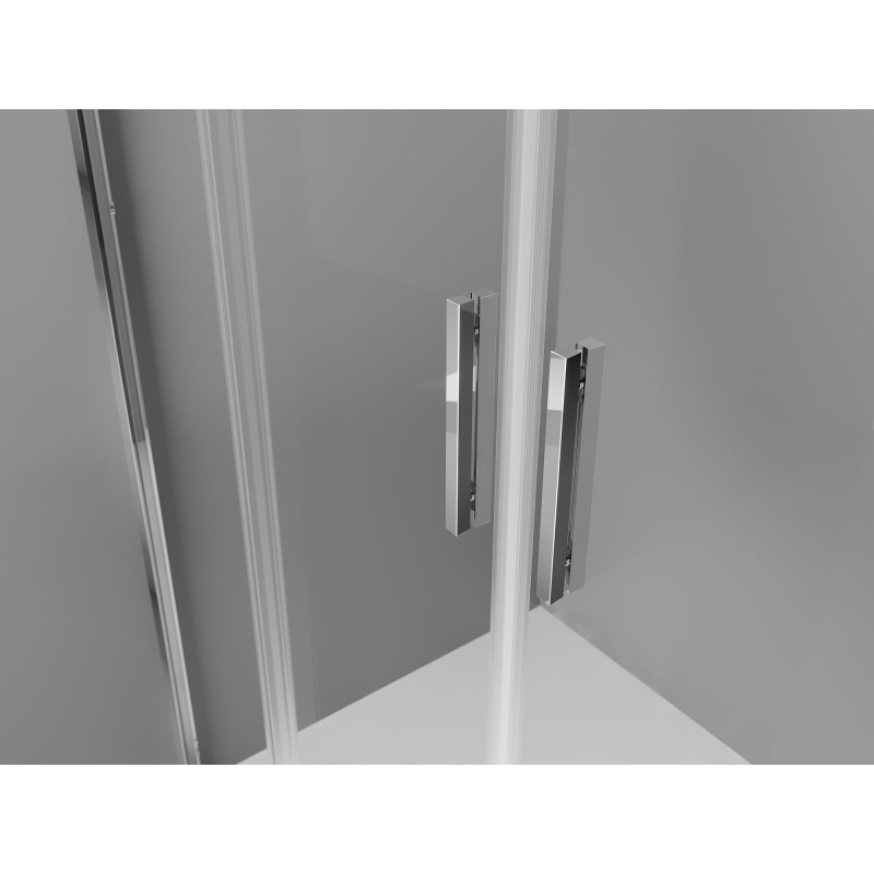Mexen Exo-3S kolmipuolinen suihkukaappi liukuovella 180 x 85 cm, kirkas, kromi - 8152-180-085-01-00-3S