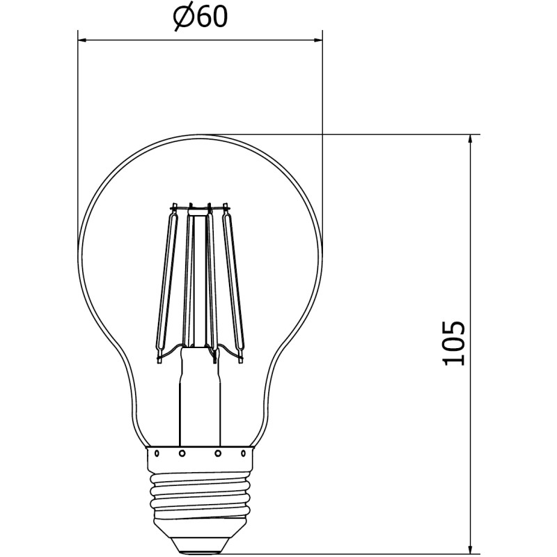Mexen Vintis LED filamentlampa E27, A60, 4W, 55 lm, blå - L150-E27-04XX-47