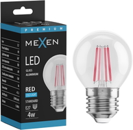 Mexen Vintis LED žarulja s filamentom E27, G45, 4W, 55 lm, crvena - L156-E27-04XX-45
