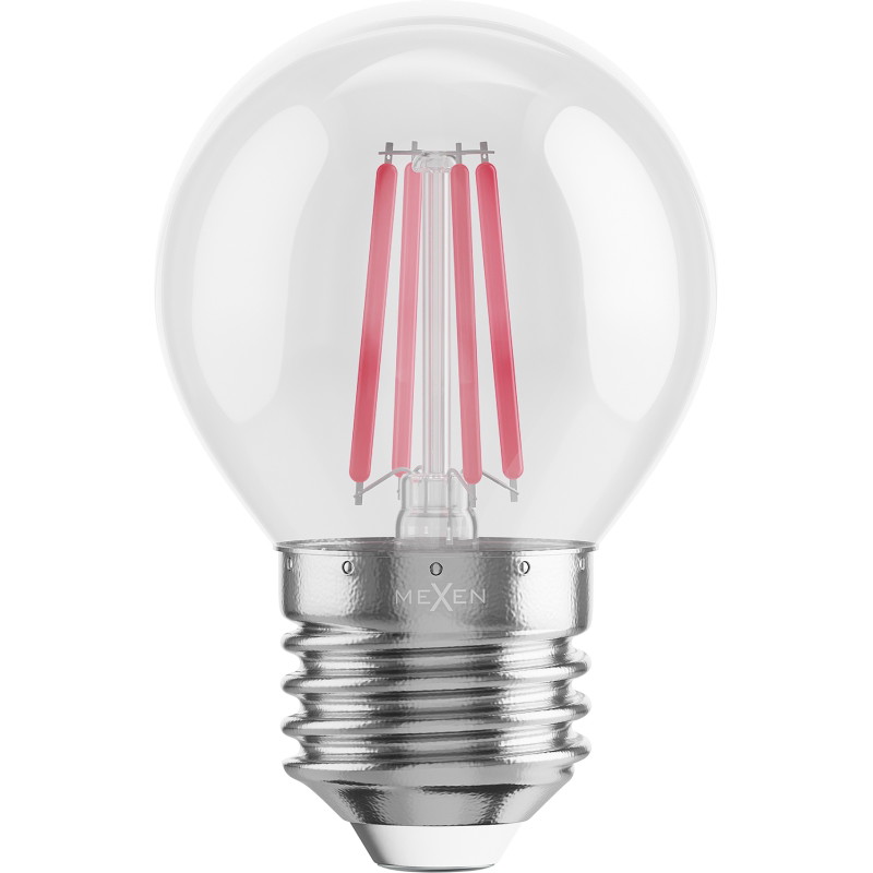 Mexen Vintis 3x bombilla LED de filamento E27, G45, 4W, 55 lm, roja - L156-E27-04XX-45x03