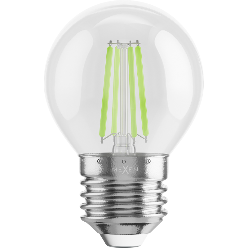 Mexen Vintis 3x Ziemāka filamenta LED E27, G45, 4W, 55 lm, zaļa - L156-E27-04XX-46x03