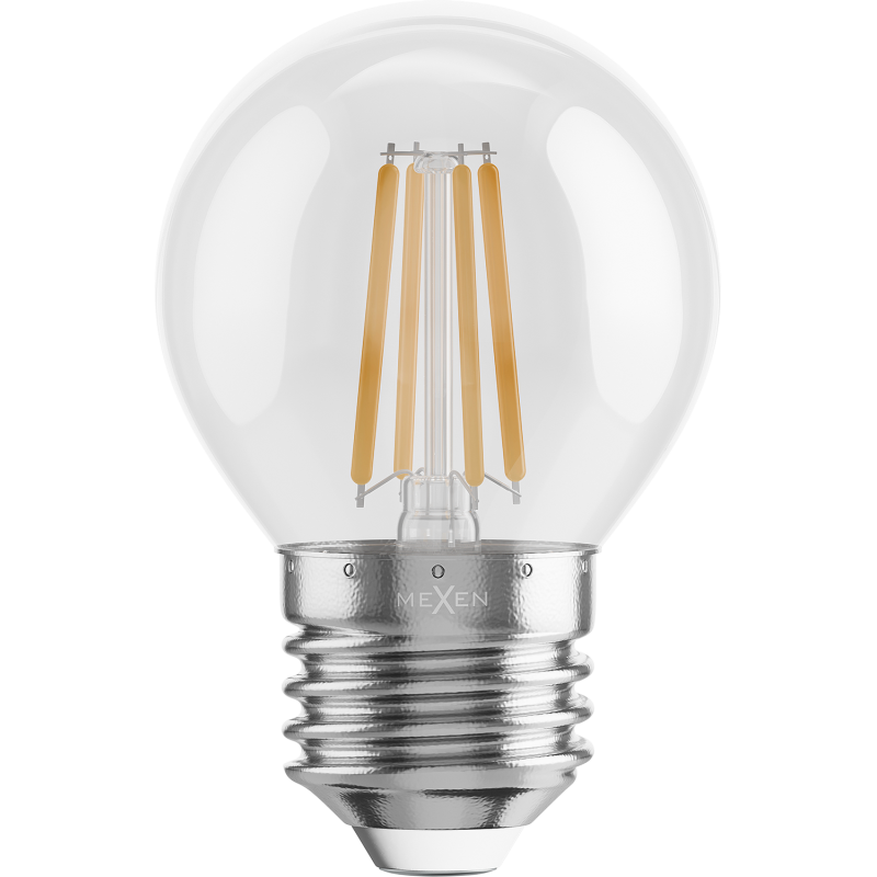 Mexen Vintis 3x LED diegu spuldze E27, G45, 4W, 55 lm, oranža - L156-E27-04XX-48x03
